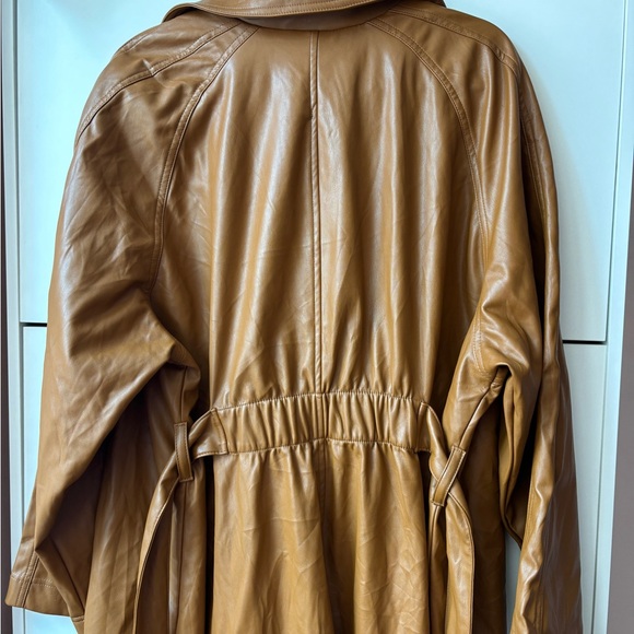 Ava & Viv Women's Plus Size Belted Faux Leather Trench Coat - Picture 11 of 16